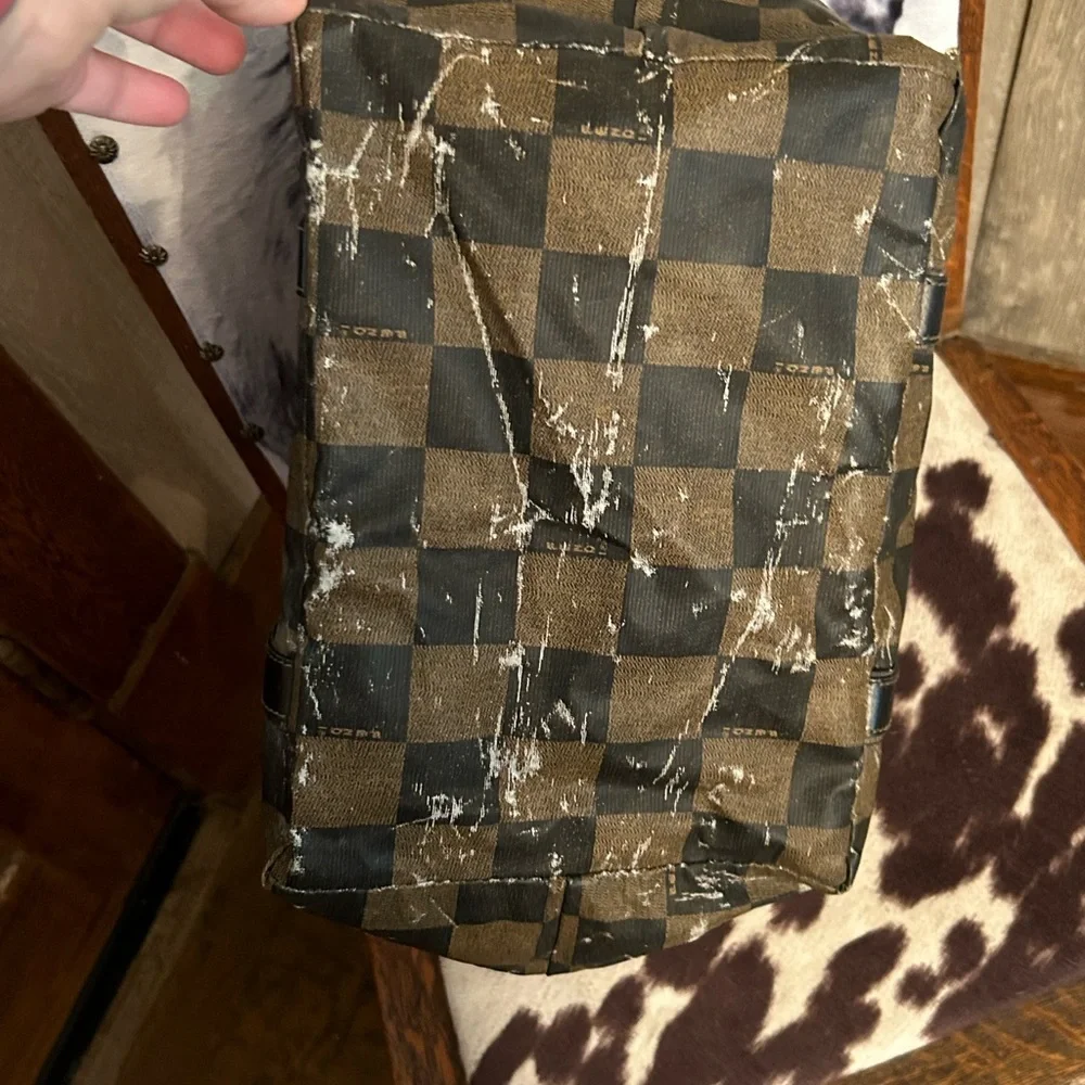 Fendi Brown and Black Checker Tote Bag
